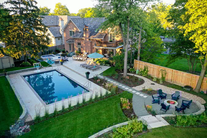 Residential landscape design pool and backyard 