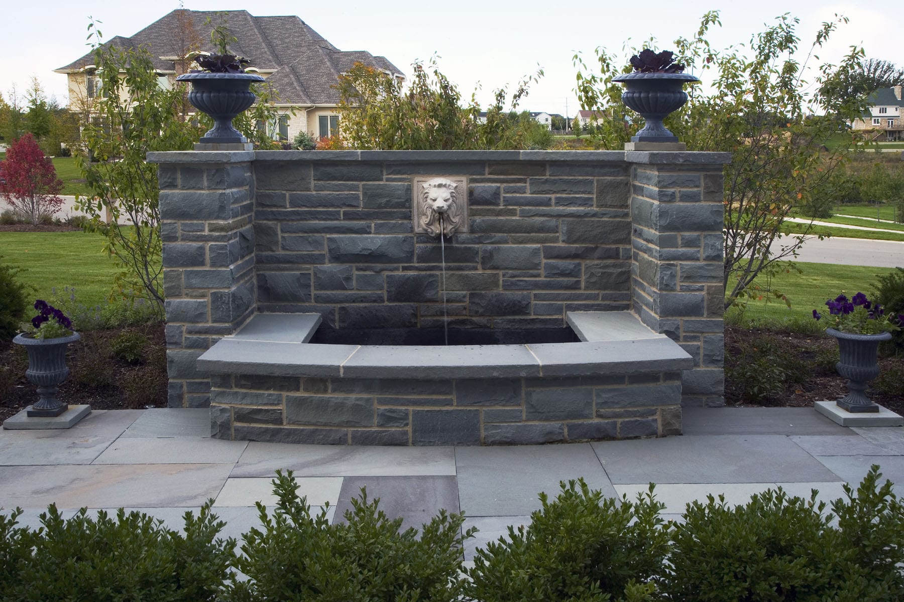 water feature in back yard garden