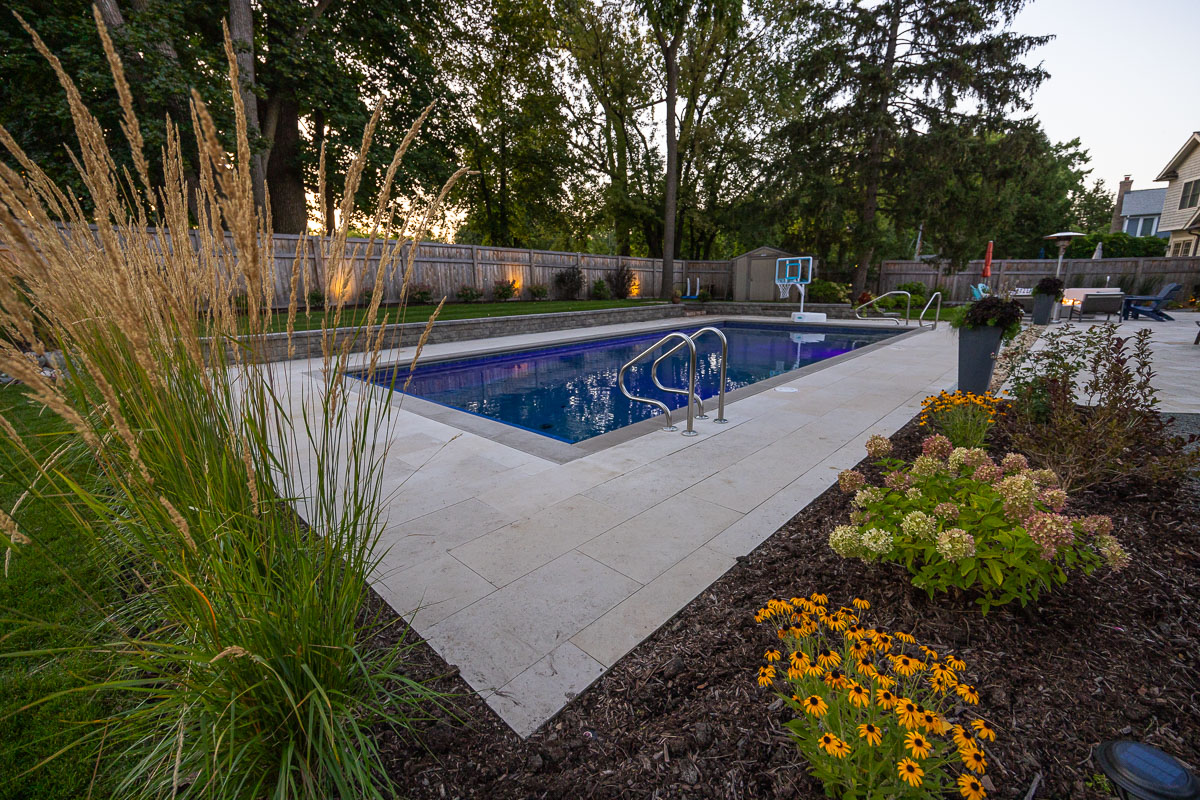 Residential landscape design backyard pool 2