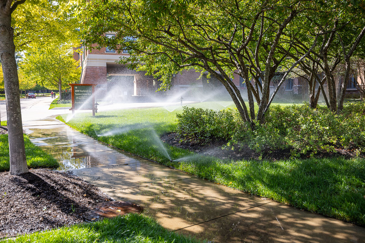 commercial landscape maintenance retirement sprinkler 
