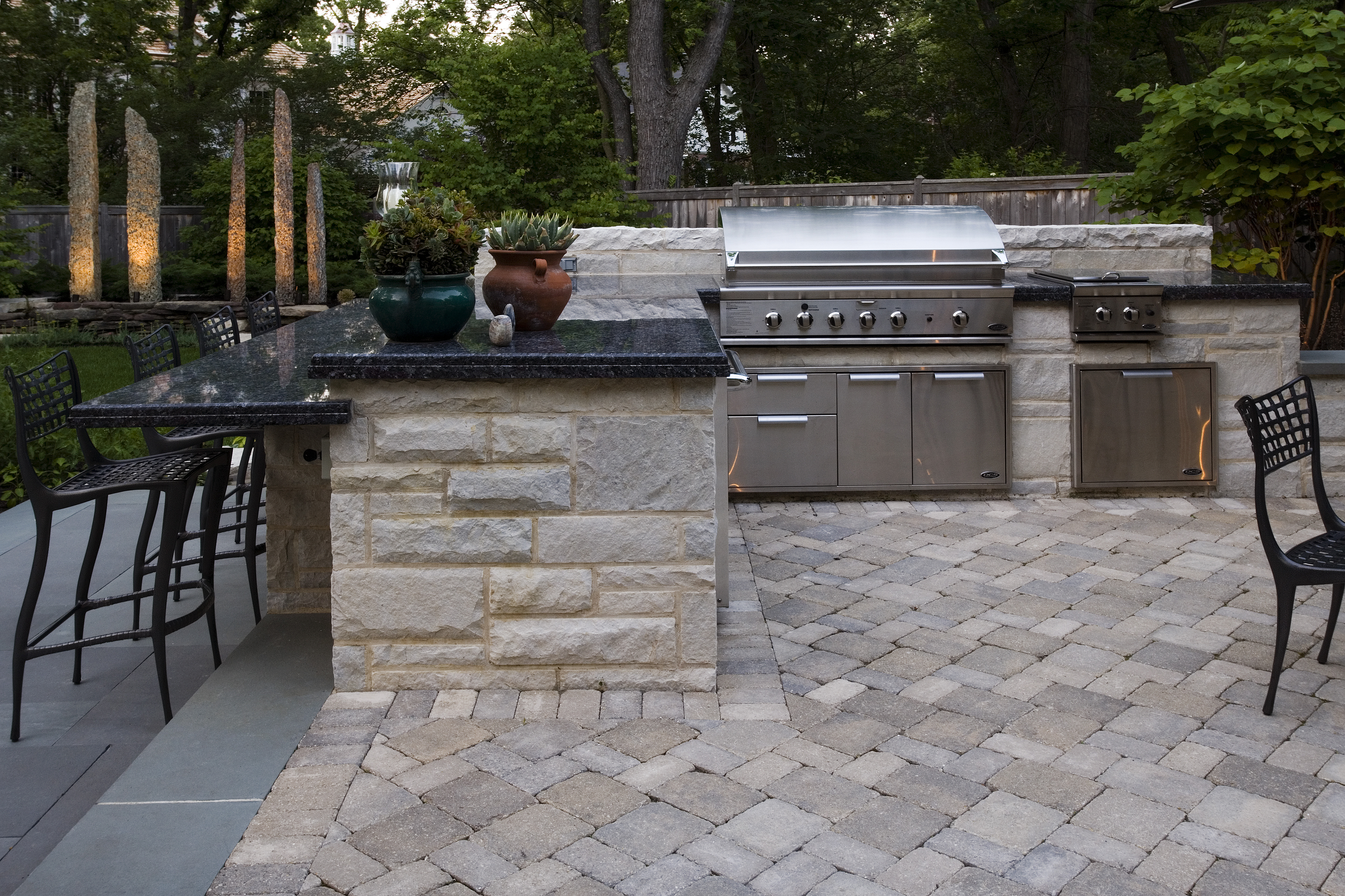 outdoor kitchen on back patio