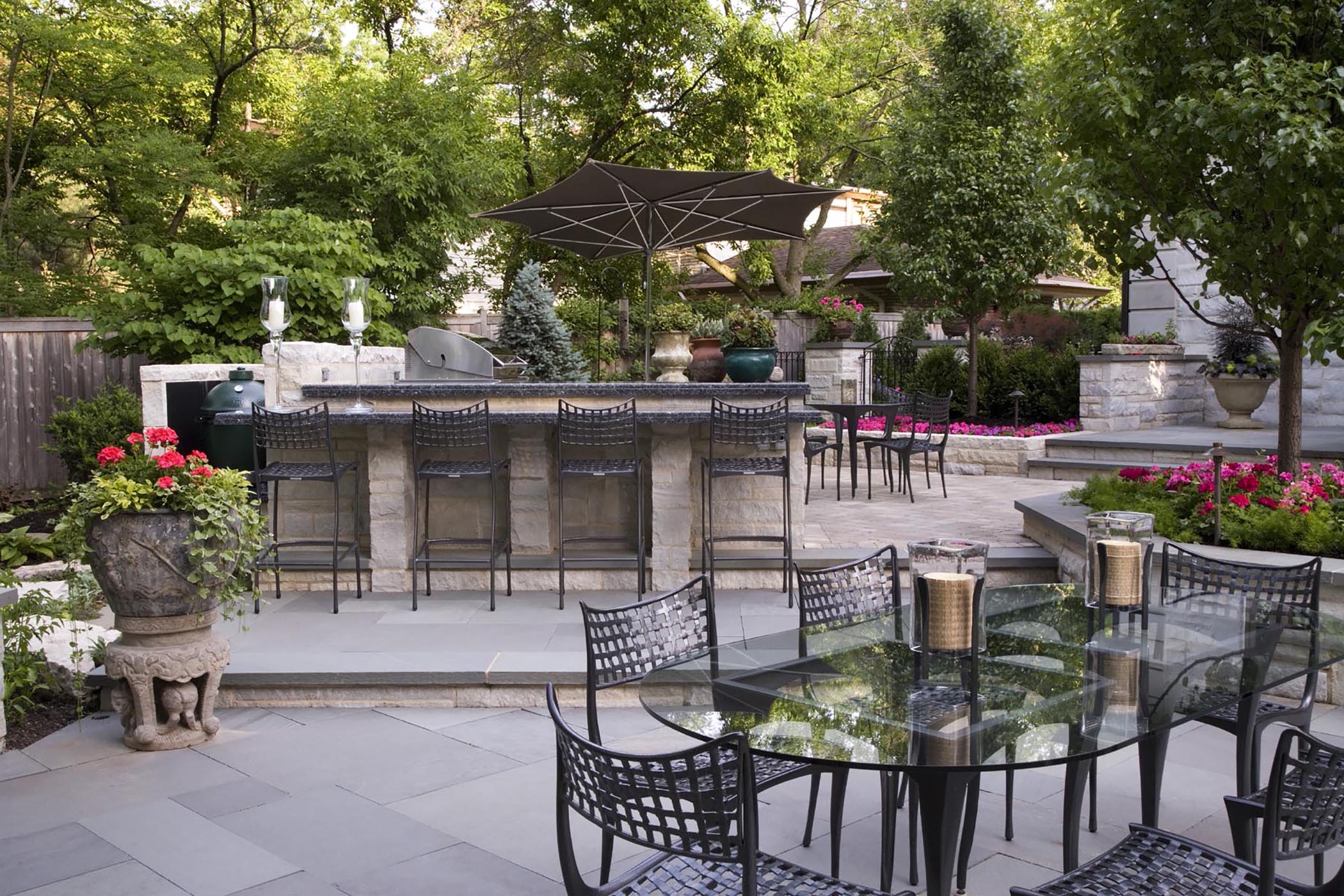 backyard outdoor kitchen with patio 