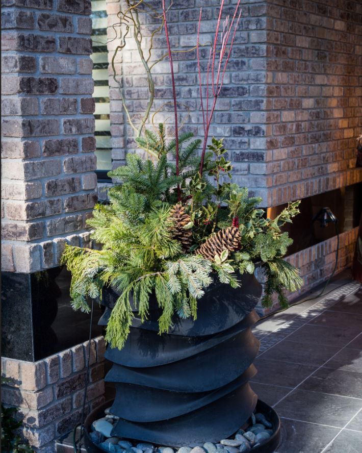 holiday planter decoration